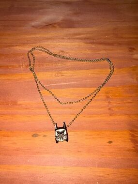Black Batman rMask Pendant Necklace - Double Ball Chain